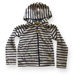 Mini Boden Blue Stripe Terry Hoodie